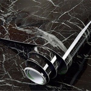 Yenhome Wallink Peel & Stick Black Marble Wallpaper Contact Paper